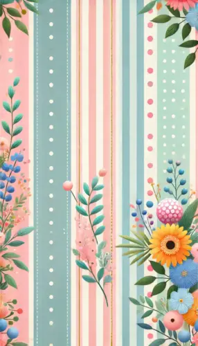 Vibrant Pastel Stripes and Polka Dots: Preppy Phone Wallpaper